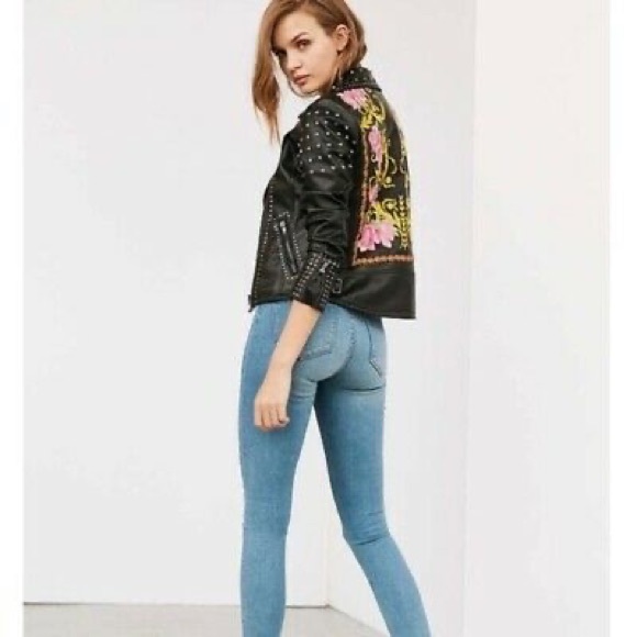 UO Silence + Noise Faux Leather Embroidered jacket - Picture 6 of 7